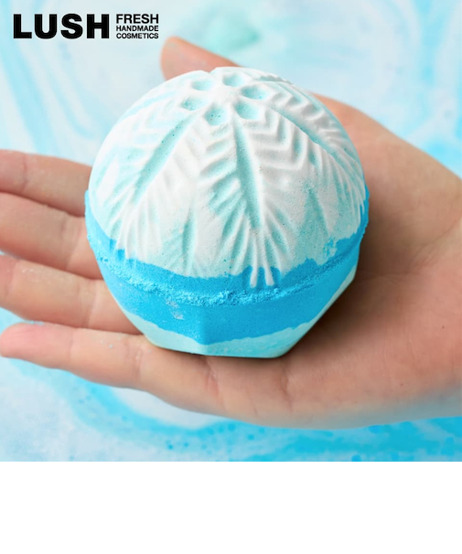 LUSH スノードリフト バスボム クリスマス 限定 2025 入浴剤 プチギフト プレゼント レモングラス ミント 人気 かわいい ヴィーガン コスメ ラッシュ 公式