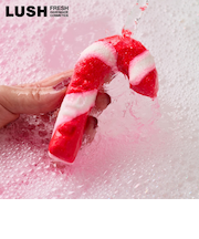 LUSH キャンディケーン バブルバー クリスマス 限定 2025 泡風呂 入浴剤 ミント ベルガモット かわいい  ヴィーガン コスメ ラッシュ 公式