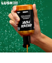 LUSH ゴールデンペアー シャワージェル クリスマス 限定 2025 ボディソープ 洋ナシ カルダモン 人気 かわいい ヴィーガン コスメ ラッシュ 公式