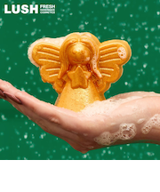 LUSH ゴールデンエンジェルディライト ソープ クリスマス 限定 2025 マンダリン ベルガモット 固形石鹸 人気 かわいい ヴィーガン コスメ ラッシュ 公式