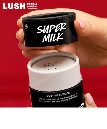 LUSH スーパーミルキー ダスティングパウダー ボディパウダー クリスマス 限定 2025 人気 かわいい ヴィーガン コスメ ラッシュ 公式