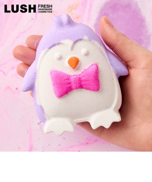 LUSH ペンギン ボム バスボム クリスマス 限定 2025 入浴剤 プチギフト プレゼント シトラス ペンギン 人気 かわいい ヴィーガン コスメ ラッシュ 公式