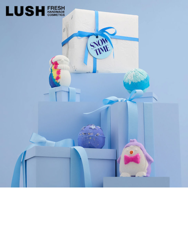 LUSH スノータイム ギフト クリスマス 限定 2025 プレゼント バス用品 バスボム 入浴剤 コフレ かわいい ヴィーガン コスメ ラッシュ 公式