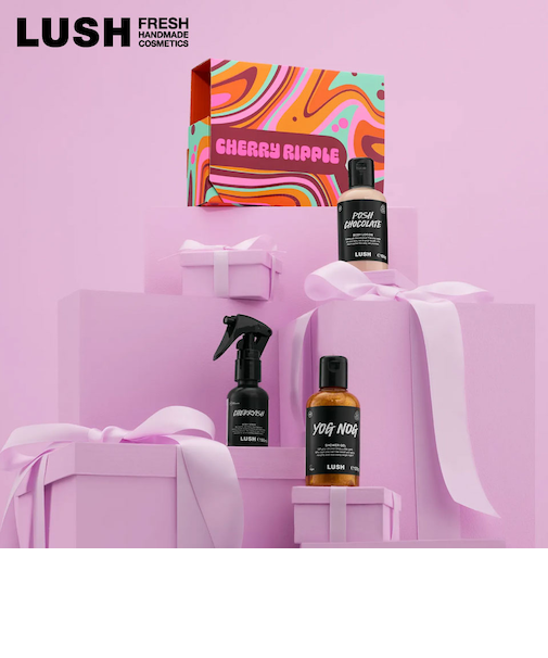 LUSH チェリーリップル ギフト クリスマス 限定 2025 プレゼント バス用品 バスボム 入浴剤 コフレ かわいい ヴィーガン コスメ ラッシュ 公式
