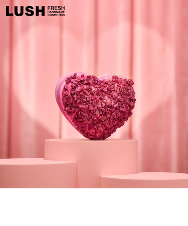 LUSH ライフインロージーライト バスボム 入浴剤 バレンタイン 2026 限定 オーガニック カカオバター 柑橘系 保湿 自然由来 コスメ ラッシュ 公式