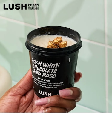 LUSH ポッシュホワイトチョコアンドロージー 母の日 2026 限定 ボディソープ ボディケア ココナツミルク ヴィーガン 自然派 コスメ ラッシュ 公式