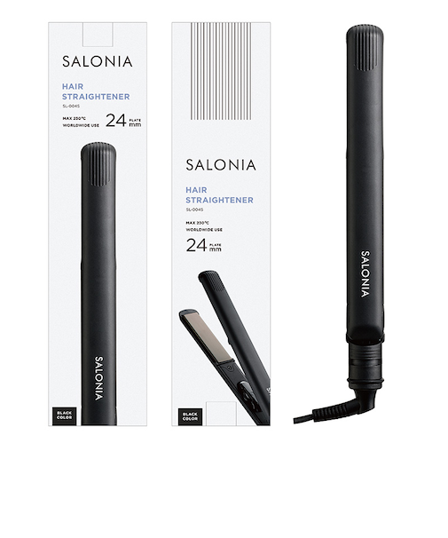 サロニア ストレートヘアアイロン ブラック 24mm SL-004S