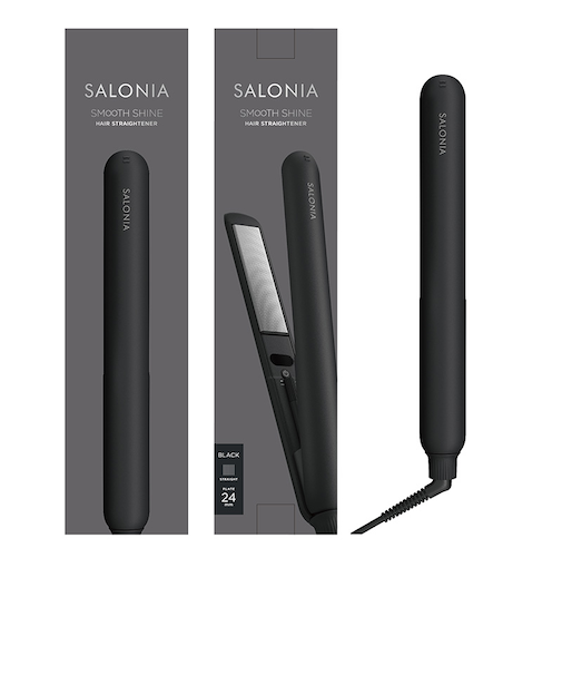 サロニア　スムースシャイン ストレートヘアアイロン　ブラック 24mm　SAL23105BK