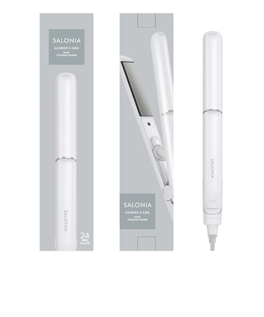 サロニア　グロッシーケア ストレートヘアアイロン​ ホワイト 24mm　SAL24112WH