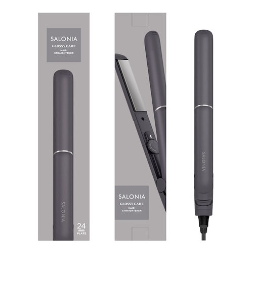 サロニア グロッシーケア ストレートヘアアイロン​ グレー 24mm