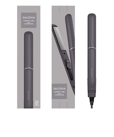 サロニア グロッシーケア ストレートヘアアイロン グレー 24mm SAL24112GR