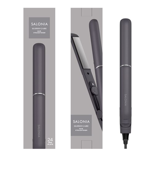 サロニア グロッシーケア ストレートヘアアイロン グレー 24mm SAL24112GR