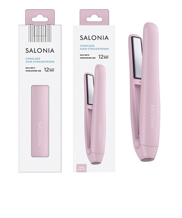 サロニア コードレス ストレートヘアアイロン ピンク 12mm KSAL25119PK