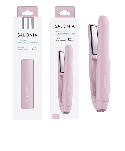 サロニア コードレス ストレートヘアアイロン ピンク 12mm KSAL25119PK