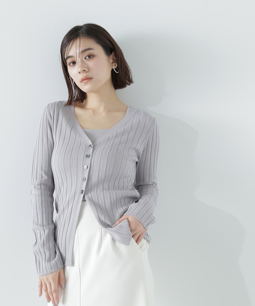 ワイドリブアンサンブルニット　24SS