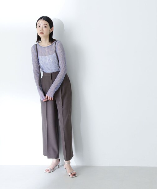 ナローストラップワイドパンツ