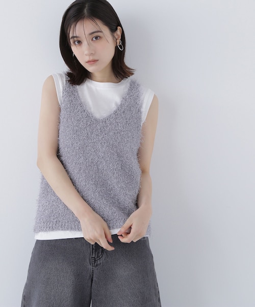ぷりん。ページ LARUTA｜ダイヤ透かし柄フリンジベスト | Rakuten Fashion(楽天