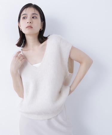 ヘアリーVネックベスト