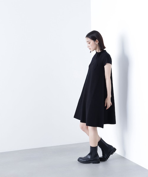 PEARLATES ボウタイ　ニットワンピース ボウタイミニニットワンピース｜ナチュラルビューティー