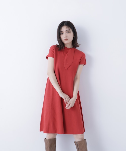 PEARLATES ボウタイ　ニットワンピース 1100700000892_1299.jpg