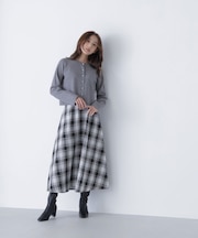 カラーヤーンチェックスカート