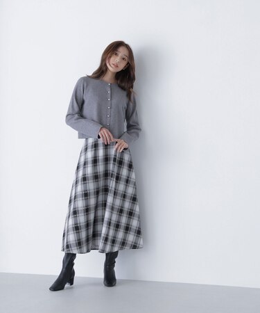 カラーヤーンチェックスカート
