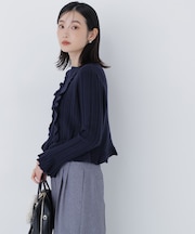 ミニケーブルフリルニット