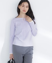 バイカラーフロントタックニット