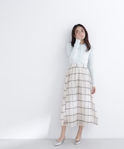 ウィンドペンチェックフレアスカート*