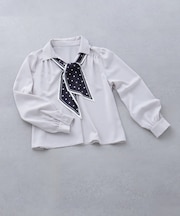デザインスカーフ付ブラウス*