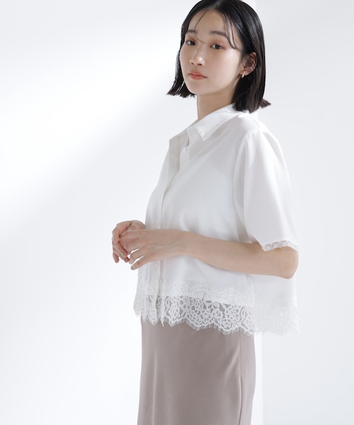 レースドッキングシャツ＊