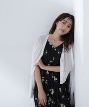 フォルムスリーブシアーカーディガン*