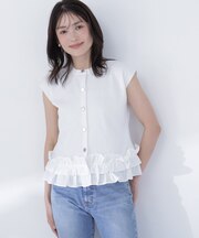 フリルドッキングニットジレ*
