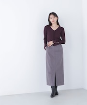 フェイクスエードシリーズ スリットスカート＊