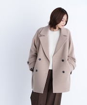 ダブルブレストフォルムミドルコート＊