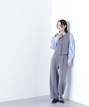 コンパクトベスト セットアップ ワイドストレートパンツ＊