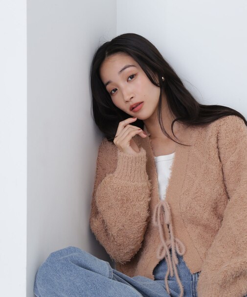 フロントリボンショートカーディガン　24AW