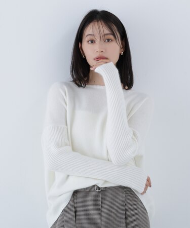 ウールブレンドヘアリーニット*