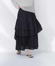 アシンメトリーティアードスカート＊