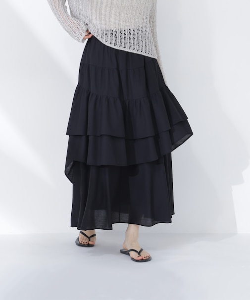アシンメトリーティアードスカート*
