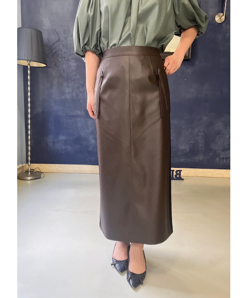 レザーライクドッキングスカート