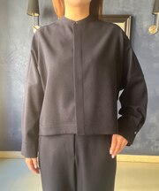 バンドカラーポリエステルシャツ