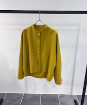 バンドカラーポリエステルシャツ