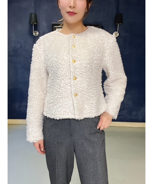 クルーネックボアブルゾン