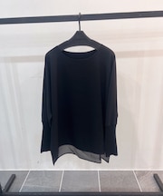 チュールドッキングジョーゼットブラウス