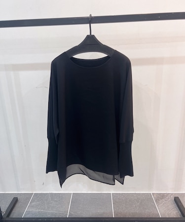 チュールドッキングジョーゼットブラウス