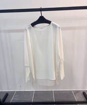 チュールドッキングジョーゼットブラウス