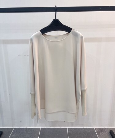 チュールドッキングジョーゼットブラウス