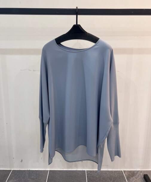 チュールドッキングジョーゼットブラウス