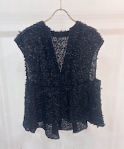 カラミツイードバックフレアベスト